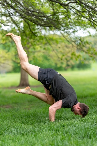 Christian guiding a yoga session