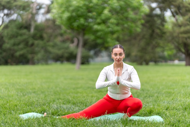 Sarah in alignment and breath